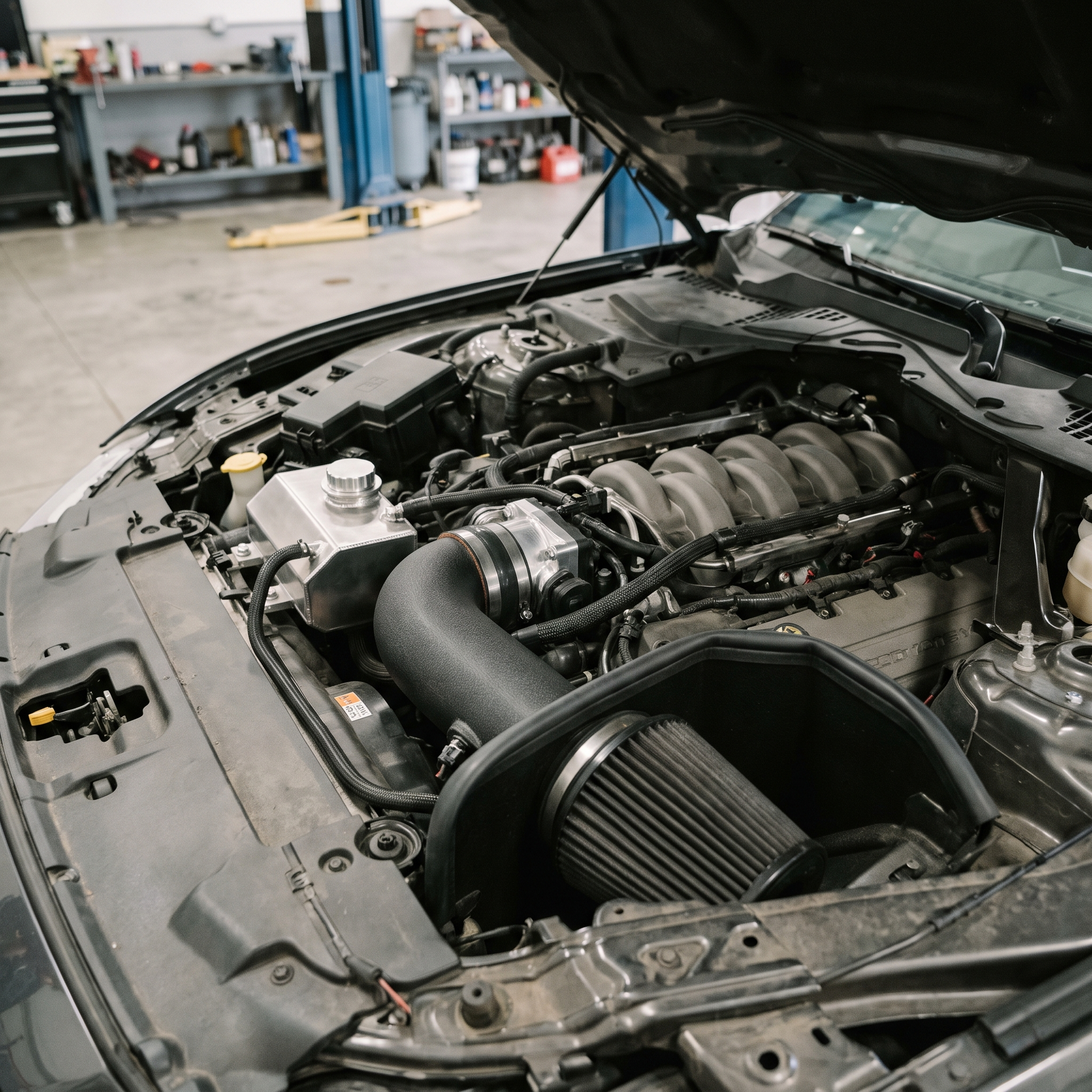Complete performance power package installed on a Ford Coyote 5.0 V8