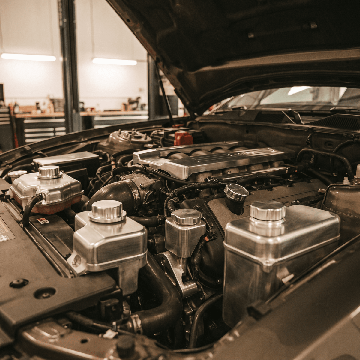 Engine Dress-Up collection cover featuring polished aluminum engine bay components and mechanical details