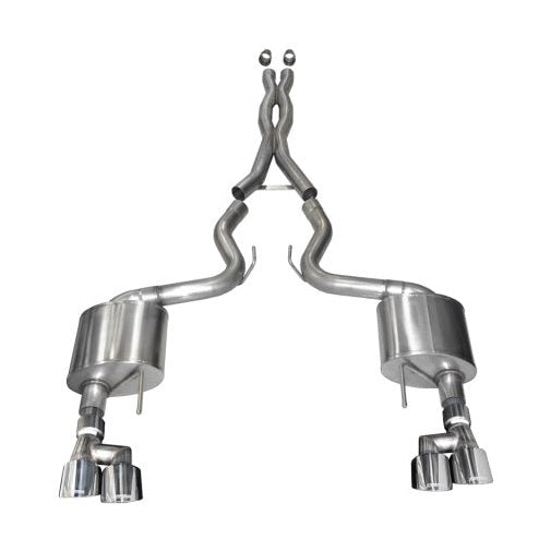 CORSA Performance Corsa 2018-2023 Ford Mustang V8 5.0L 3in Cat-Back Dual Rear Exit w/ 4in Polished Pro-Series Tips