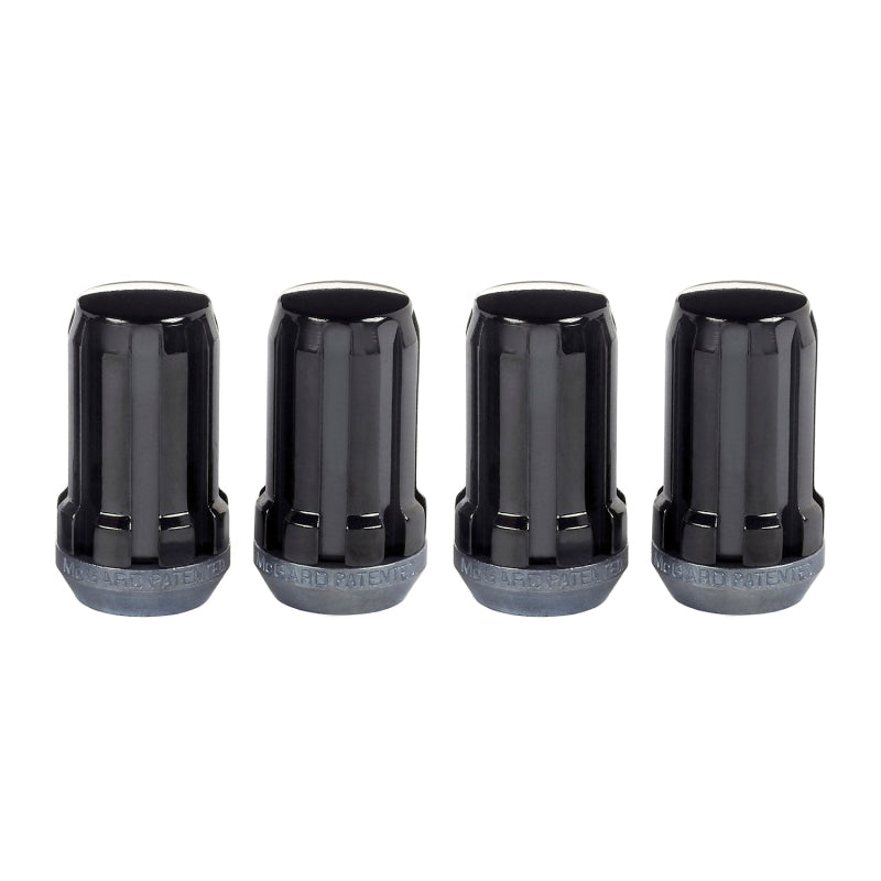 McGard McGard SplineDrive Lug Nut (Cone Seat) M14X1.5 / 1.648in. Length (4-Pack) - Black (Req. Tool)