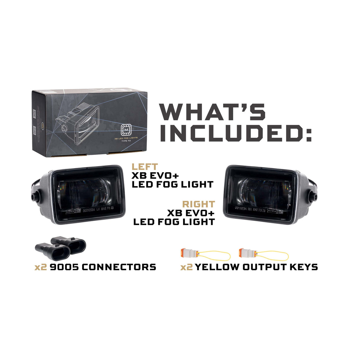 XB Evo+ Fog Lights: Type F2 (White + Yellow / Set)