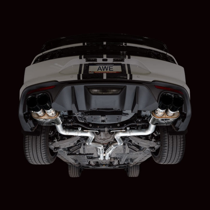 AWE Tuning AWE Tuning 18-23 S550 Mustang GT SwitchPath Exhaust - Diamond Black Tips, installed