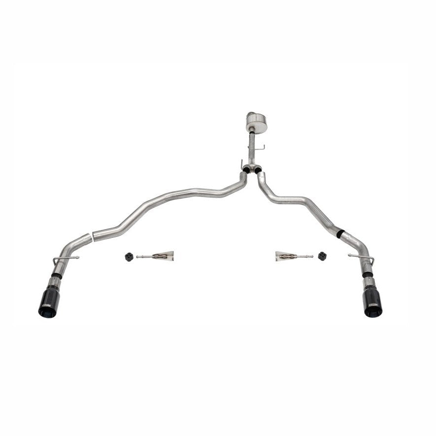CORSA Performance Corsa 2021-2025 Ford F-150 Regular Cab/6.5in Bed 5.0L V8 Xtreme Cat-Back Dual Rear Exit-Black PVD