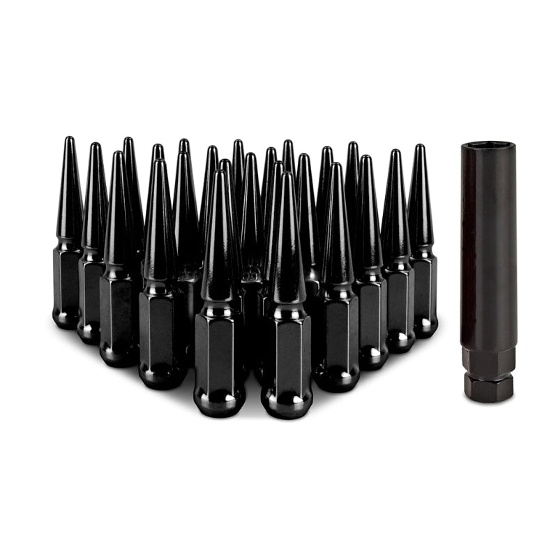 Mishimoto Mishimoto Mishimoto Steel Spiked Lug Nuts M14 x 1.5 24pc Set Black