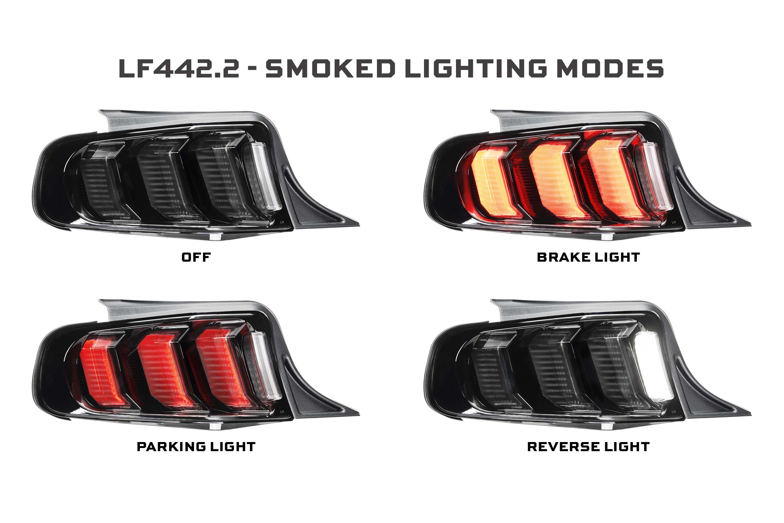 XB LED Tail Lights: Ford Mustang (13-14 / Red Lens / Set)