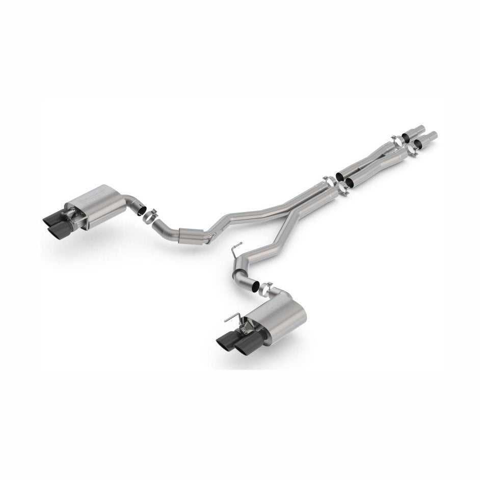 Borla Borla 2018 Ford Mustang GT 5.0L AT/MT 3in S-Type Catback Exhaust Black Chrome Tips w/ Valves