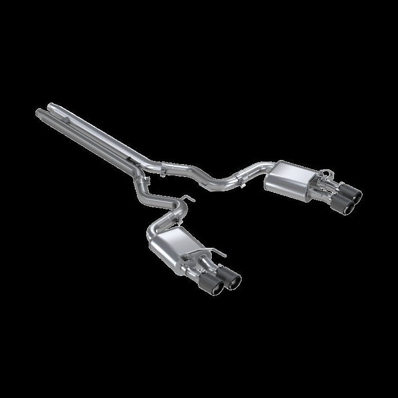 MBRP MBRP 18-20 Ford Mustang GT 5.0 w/ Quad Tip Active Exhaust Cat Back Split Rear T304 w/ Carb Fib Tips