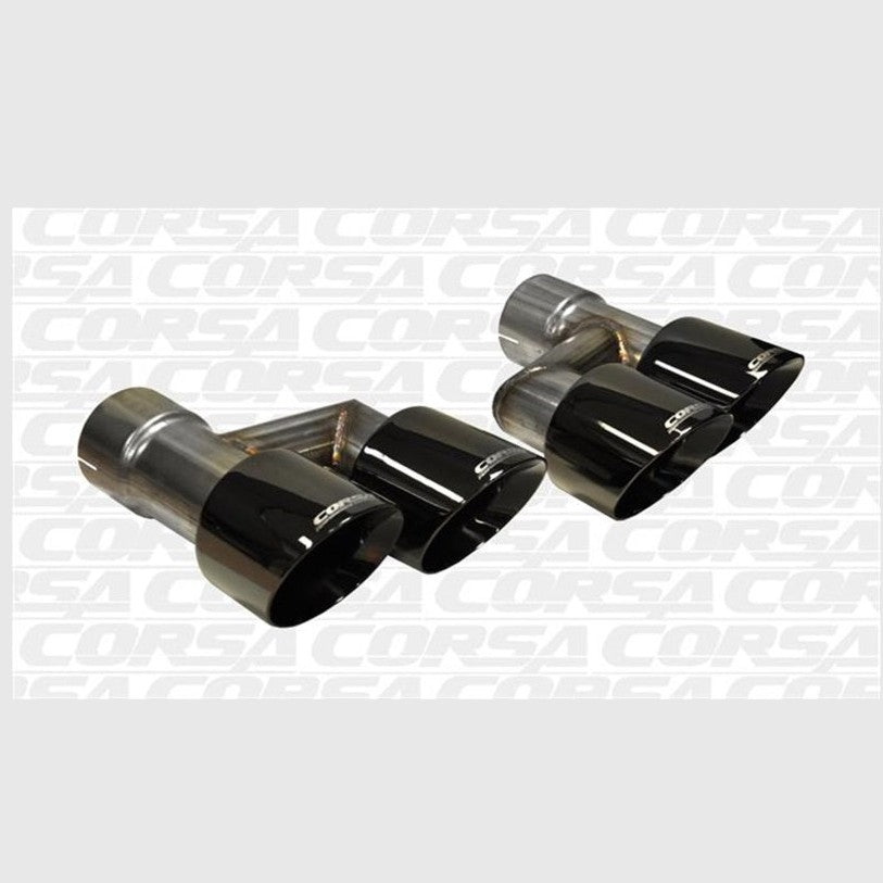 CORSA Performance Corsa 2015-2017 Ford Mustang GT 5.0 Black Quad Tips Kit
