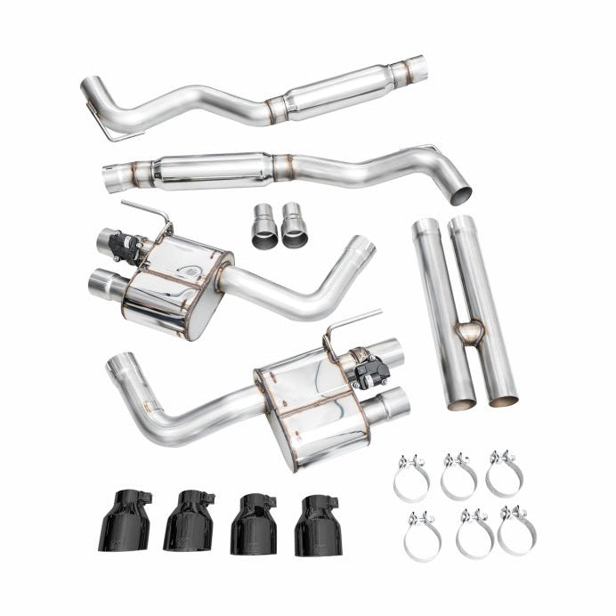 AWE Tuning AWE 2024 Ford Mustang GT Fastback S650 RWD SwitchPath Cat-Back Exhaust w/ Quad Diamond Black Tips