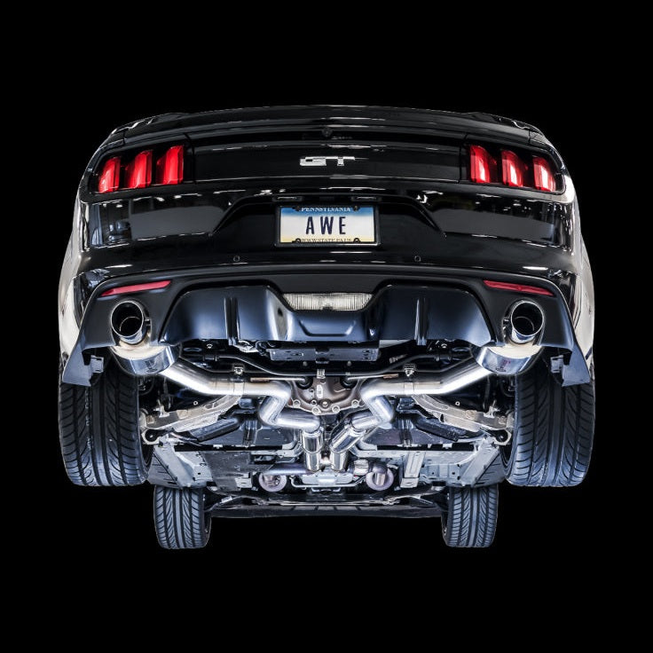 AWE Tuning AWE Tuning S550 Mustang GT Cat-Back Exhaust - Touring Edition (Chrome Silver Tips), installed