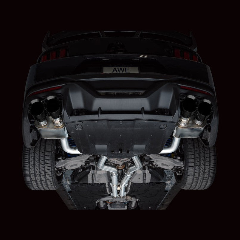 AWE Tuning AWE 2024 Ford Mustang Dark Horse S650 RWD SwitchPath Cat-Back Exhaust w/ Quad Diamond Black Tips, installed