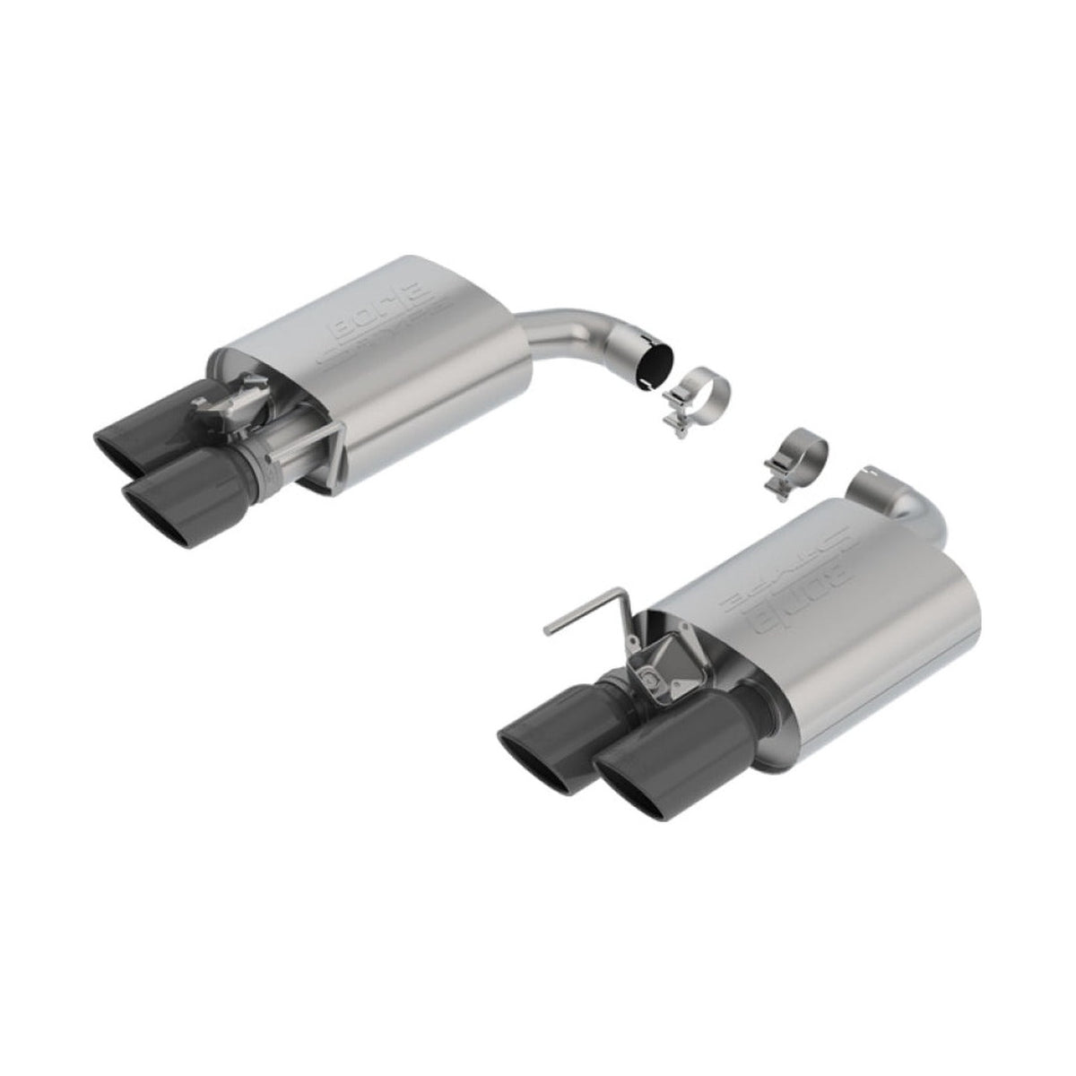 Borla Borla 18-19 Ford Mustang GT 5.0L AT/MT 2.5in S-Type Axle Back Exhaust w/ Valves - Black Chrome Tips