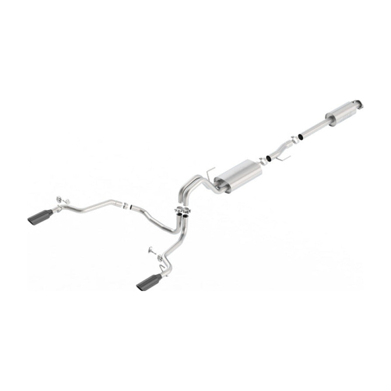 Borla Borla 15-17 Ford F-150 2.7L/ 3.5L EcoBoost/ 5.0L V8 Rear Exit S-Type Catback Exhaust Black Chrome