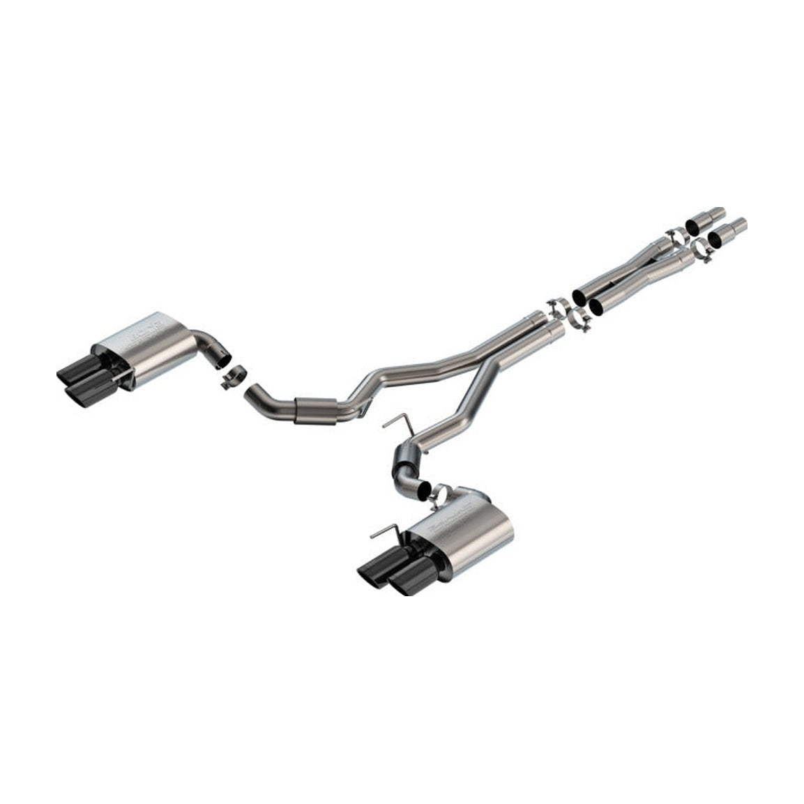 Borla Borla 2024 Ford Mustang GT 5.0L V8 3 in S-Type Catback Non-Active Exhaust- Black Chrome Quad Tip
