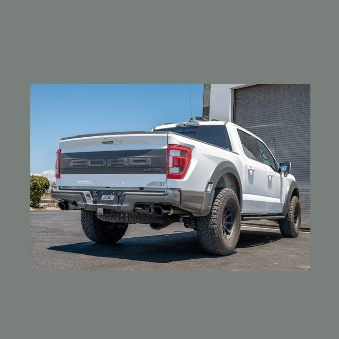 Borla Borla 21-23 Ford Raptor 3in Tail Pipe Kit 4.5in Tip - Black Chrome, installed