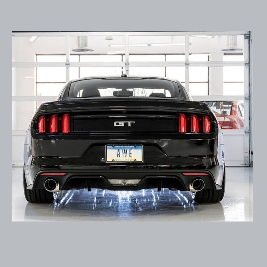 AWE Tuning AWE Tuning S550 Mustang GT Cat-Back Exhaust - Touring Edition (Chrome Silver Tips), installed