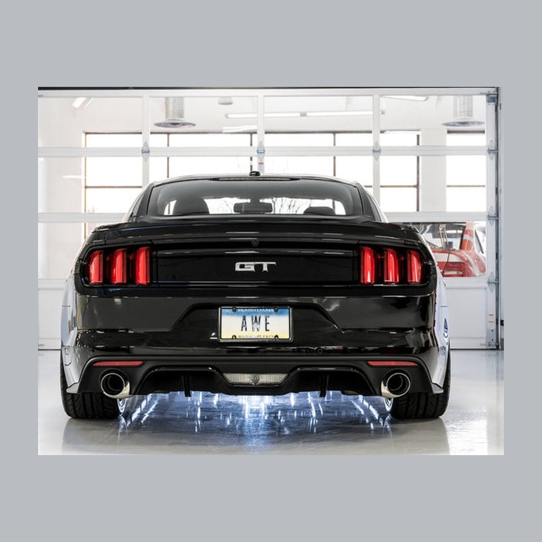 AWE Tuning AWE Tuning S550 Mustang GT Cat-Back Exhaust - Touring Edition (Chrome Silver Tips), installed