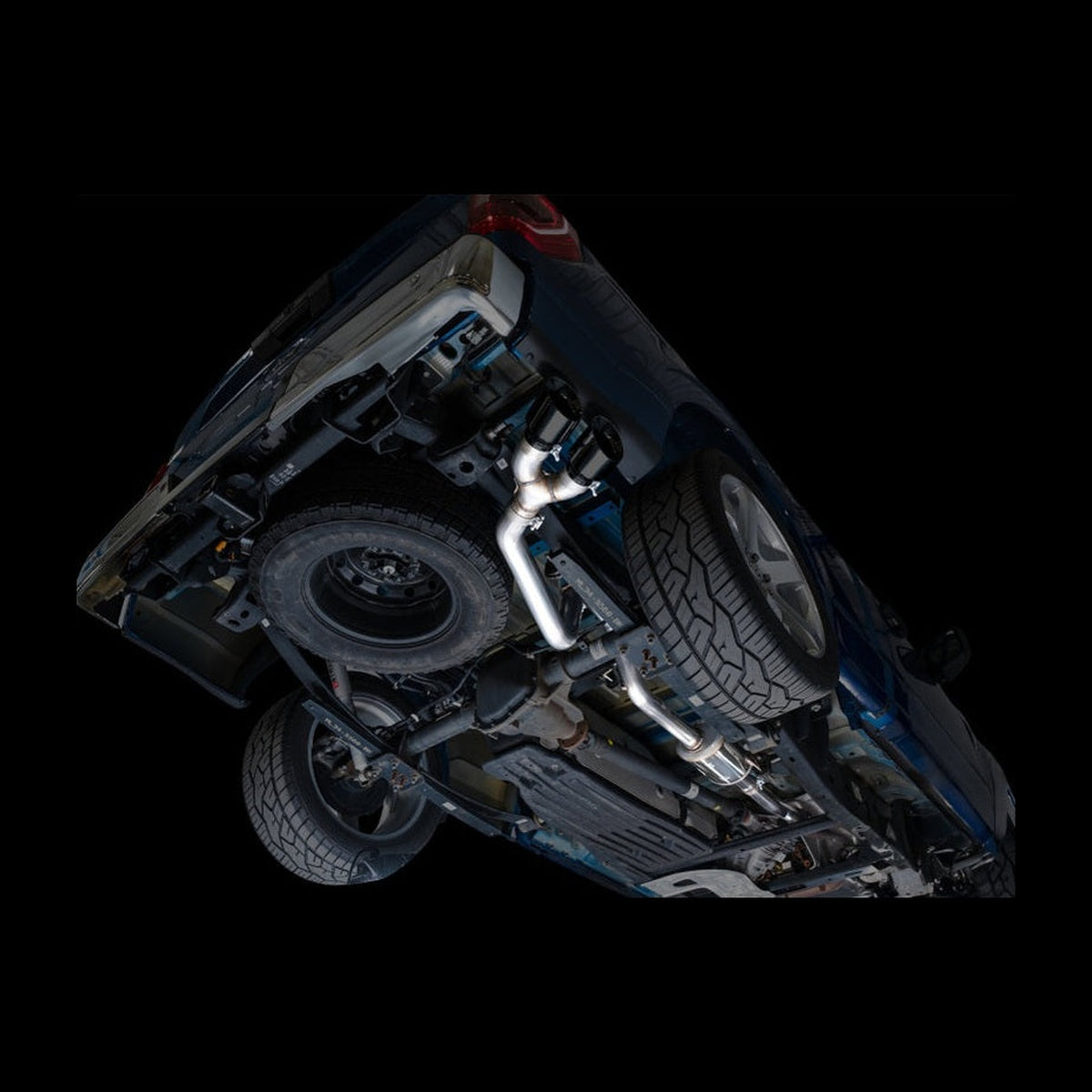 AWE Tuning AWE 21-25 Ford F150 (14th Gen Reg Cab) Cat-Back Exhaust - 4.5in Dual Side Exit Diamond Black Tips, installed