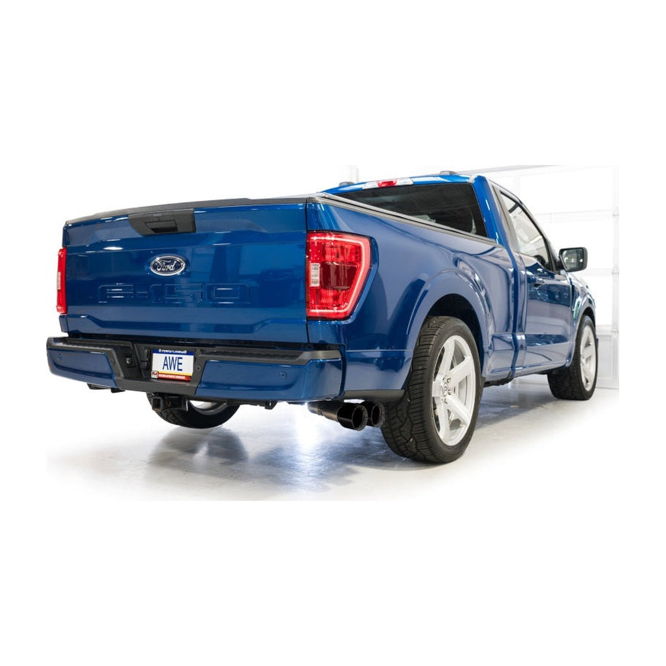 AWE Tuning AWE 21-25 Ford F150 (14th Gen Reg Cab) Cat-Back Exhaust - 4.5in Dual Side Exit Diamond Black Tips, installed