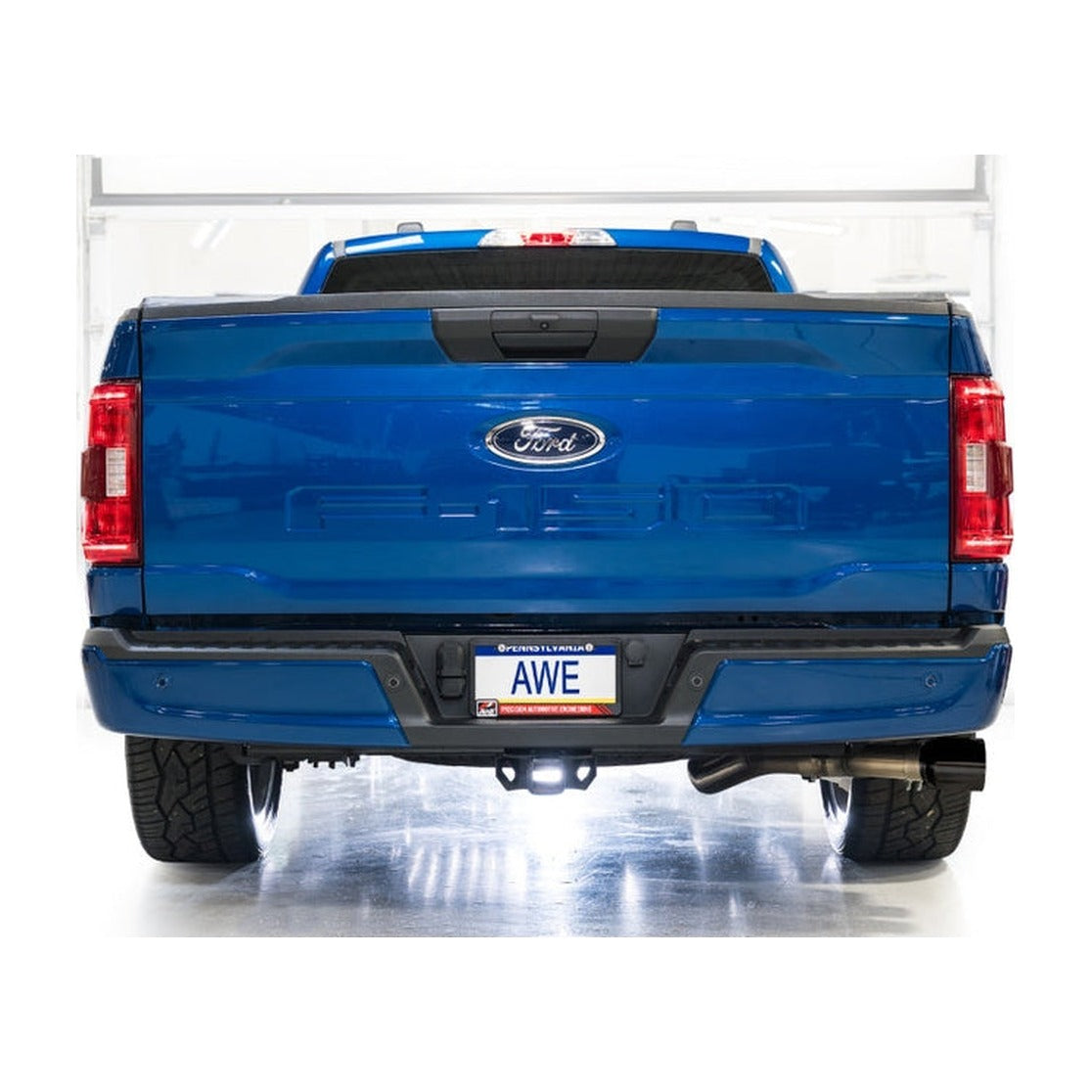 AWE Tuning AWE 21-25 Ford F150 (14th Gen Reg Cab) Cat-Back Exhaust - 4.5in Dual Side Exit Diamond Black Tips, installed