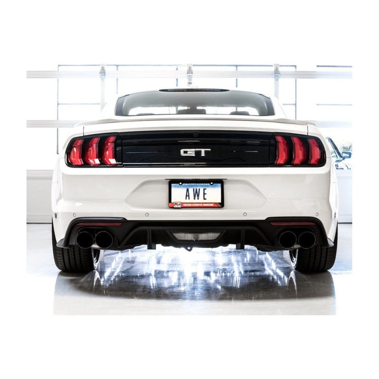 AWE Tuning AWE Tuning 2018+ Ford Mustang GT (S550) Cat-Back Exhaust - Touring Edition (Quad Diamond Black Tips), installed