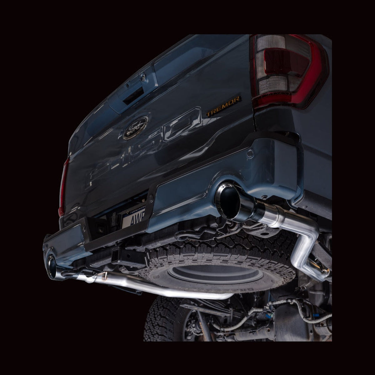 AWE Tuning AWE Tuning 2021+ Ford F-150 Tremor (w/ Bumper Cutouts) 0FG Non-Resonated Catback -Diamond Black Tips, installed