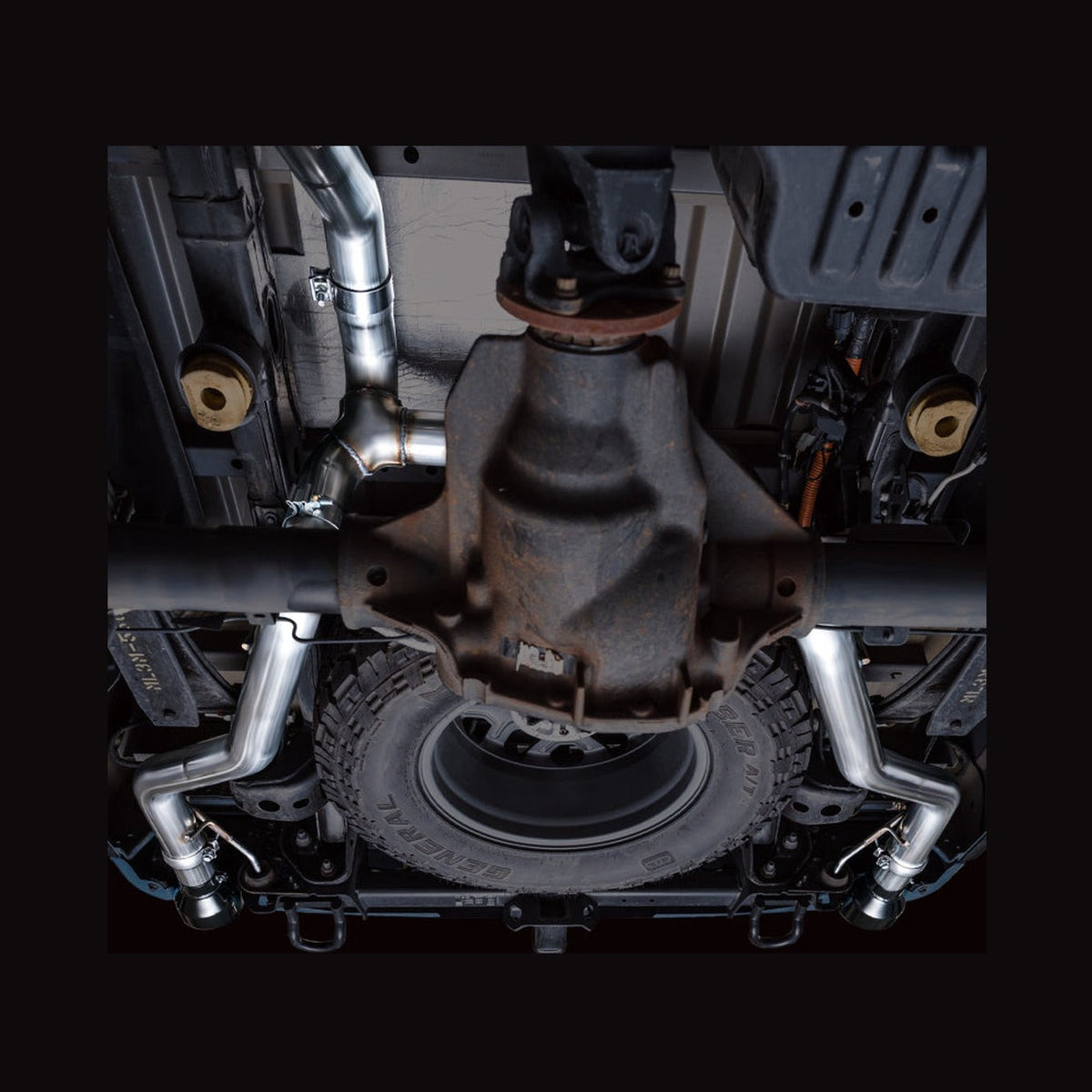 AWE Tuning AWE Tuning 2021+ Ford F-150 Tremor (w/ Bumper Cutouts) 0FG Non-Resonated Catback -Diamond Black Tips, installed