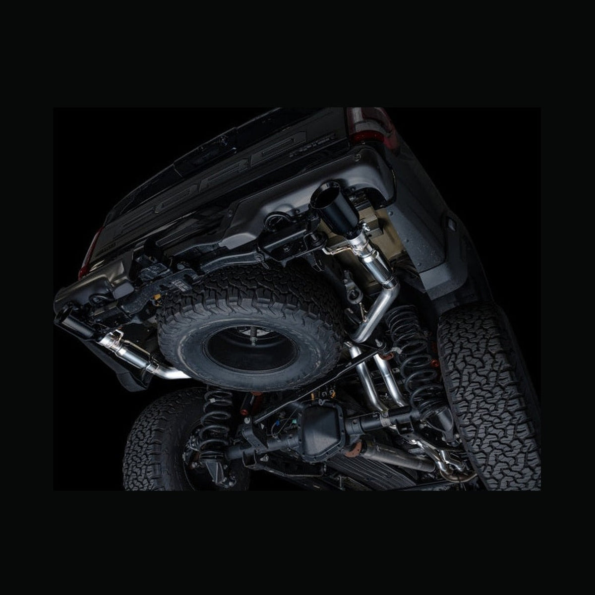 AWE Tuning AWE Tuning Gen 3 Ford Raptor SwitchPath Exhaust - Diamond Black Tips, installed