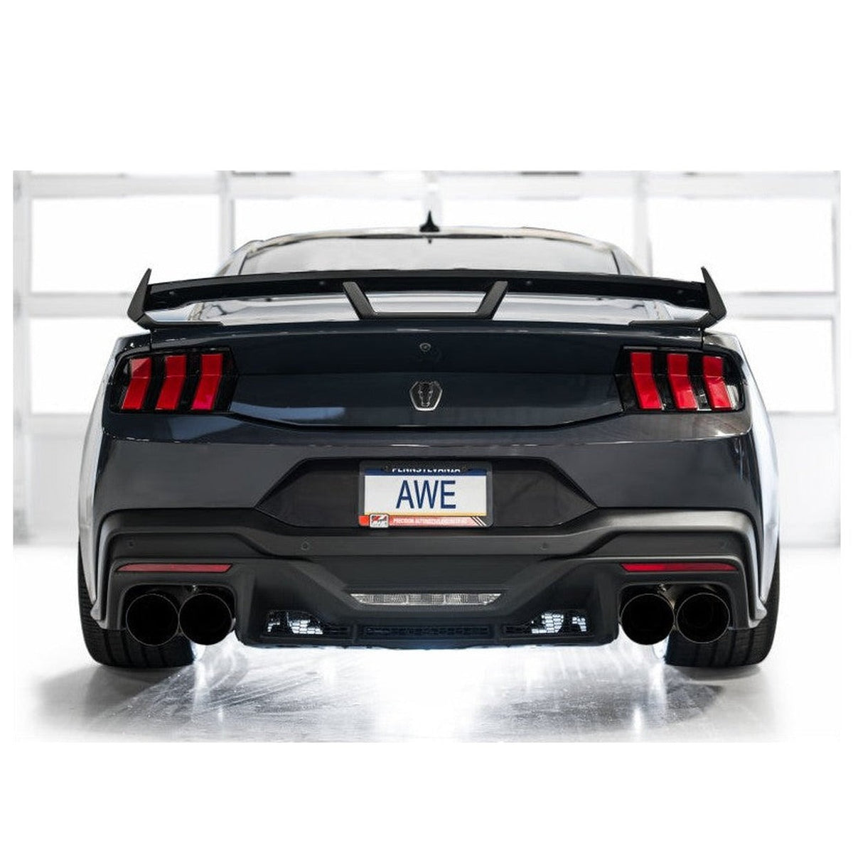 AWE Tuning AWE 2024 Ford Mustang Dark Horse S650 RWD SwitchPath Cat-Back Exhaust w/ Quad Diamond Black Tips, installed