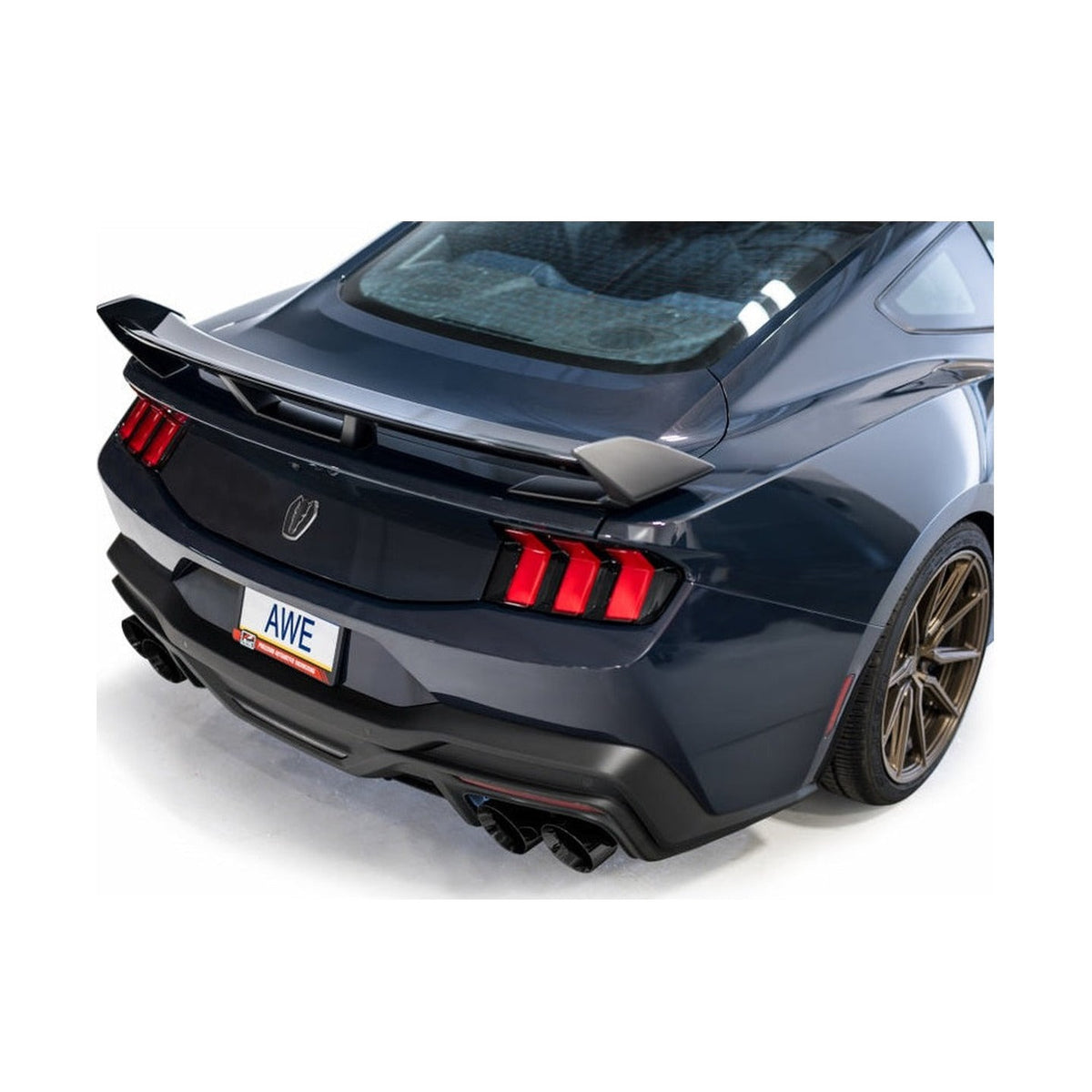 AWE Tuning AWE 2024 Ford Mustang Dark Horse S650 RWD SwitchPath Cat-Back Exhaust w/ Quad Diamond Black Tips, installed
