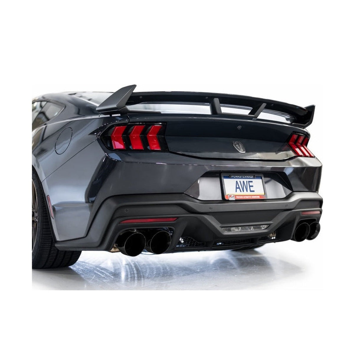 AWE Tuning AWE 2024 Ford Mustang Dark Horse S650 RWD SwitchPath Cat-Back Exhaust w/ Quad Diamond Black Tips, installed