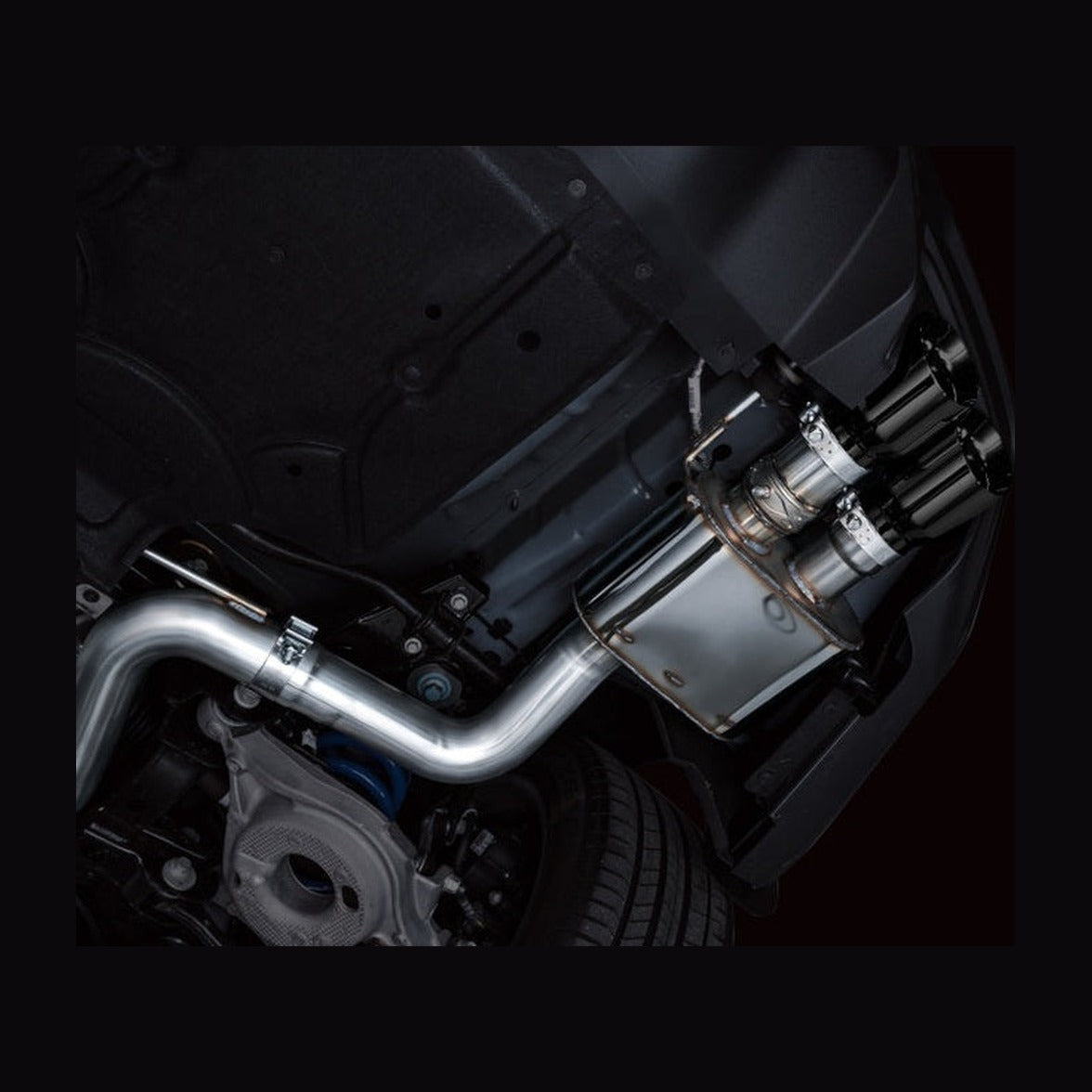 AWE Tuning AWE 2024 Ford Mustang GT Fastback S650 RWD SwitchPath Cat-Back Exhaust w/ Quad Diamond Black Tips, installed