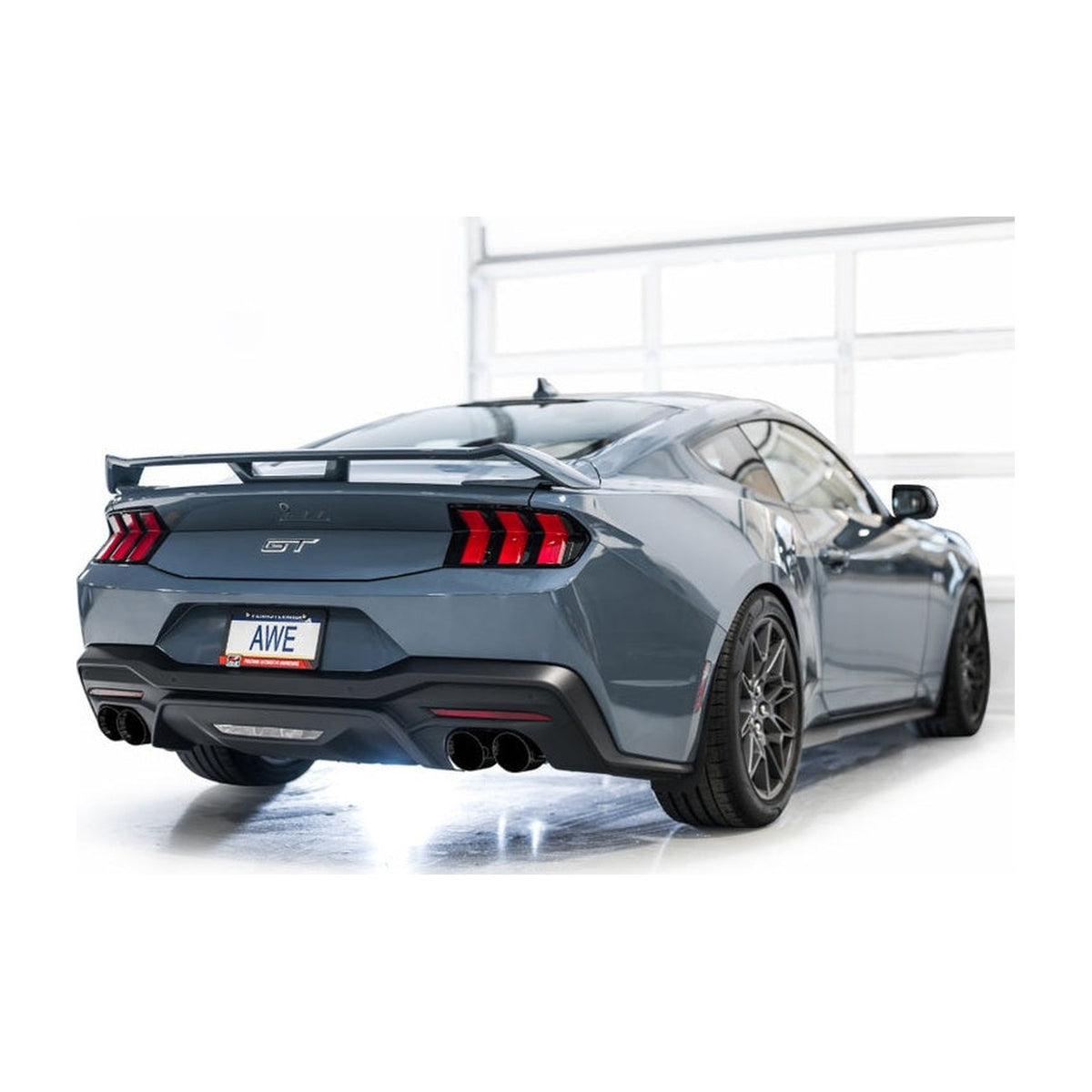 AWE Tuning AWE 2024 Ford Mustang GT Fastback S650 RWD SwitchPath Cat-Back Exhaust w/ Quad Diamond Black Tips, installed