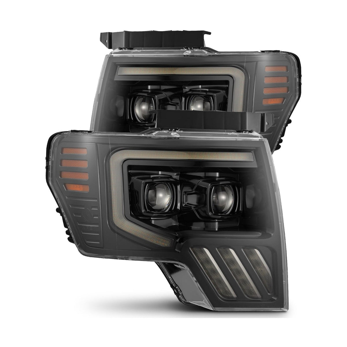 AlphaRex AlphaRex 09-14 Ford F-150 LUXX LED Proj Headlights Plank Style Jet Blk w/Activ Light/Seq Signal/DRL 880090