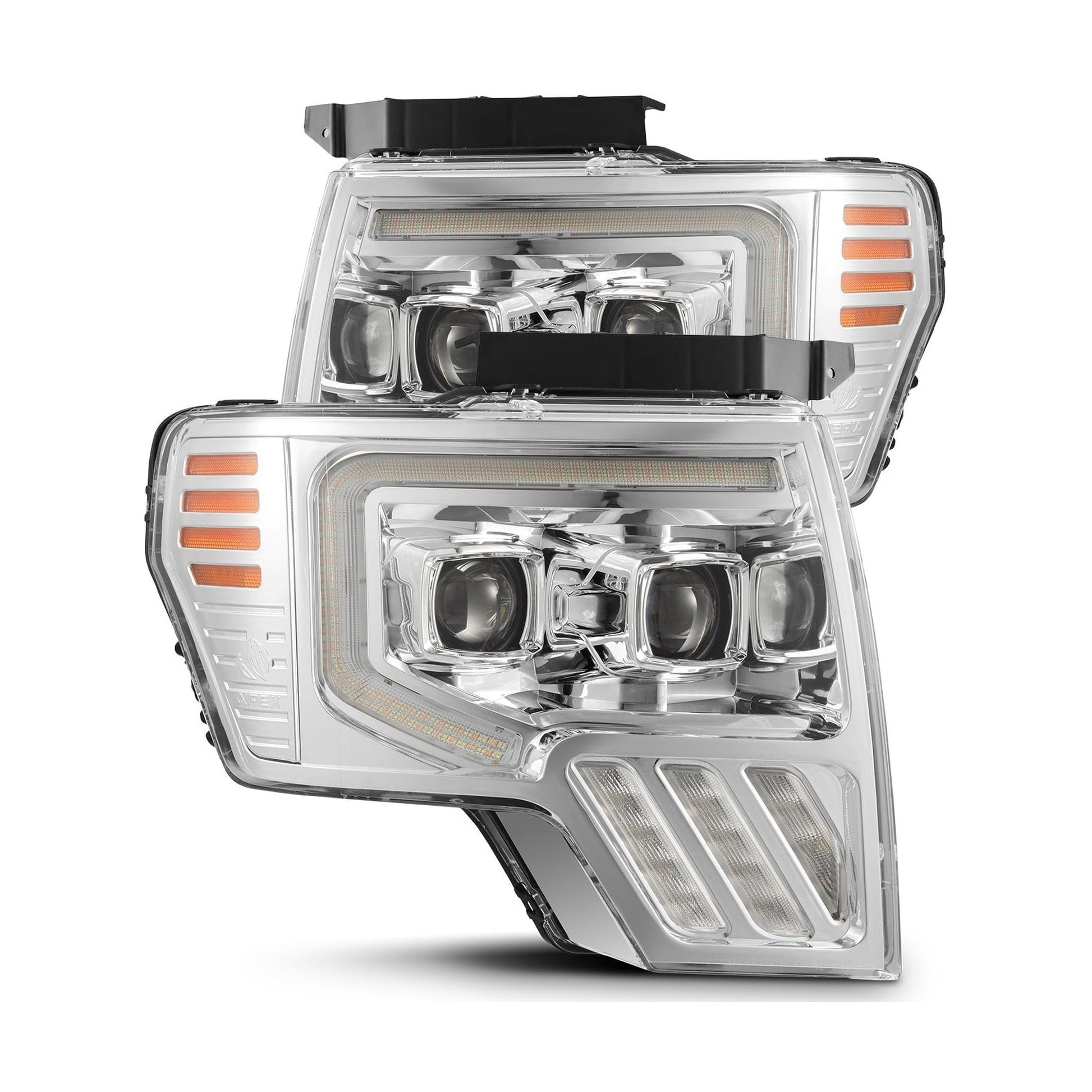 AlphaRex AlphaRex 09-14 Ford F-150 LUXX LED Proj Headlights Plank Style Chrome w/Activ Light/Seq Signal/DRL 880091