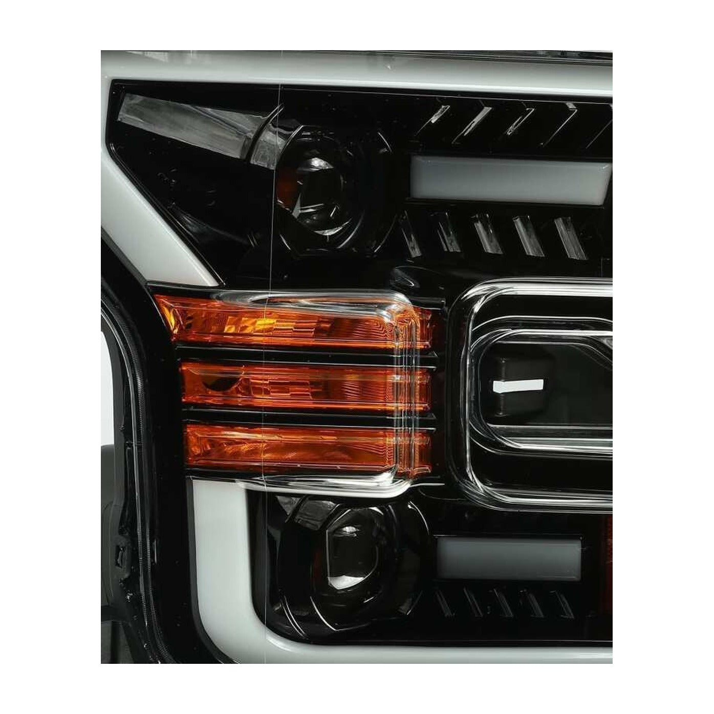 AlphaRex AlphaRex 15-17 Ford F-150 PRO-Series Proj Headlights Plank Style Gloss Blk w/Activ Light/Seq Signal