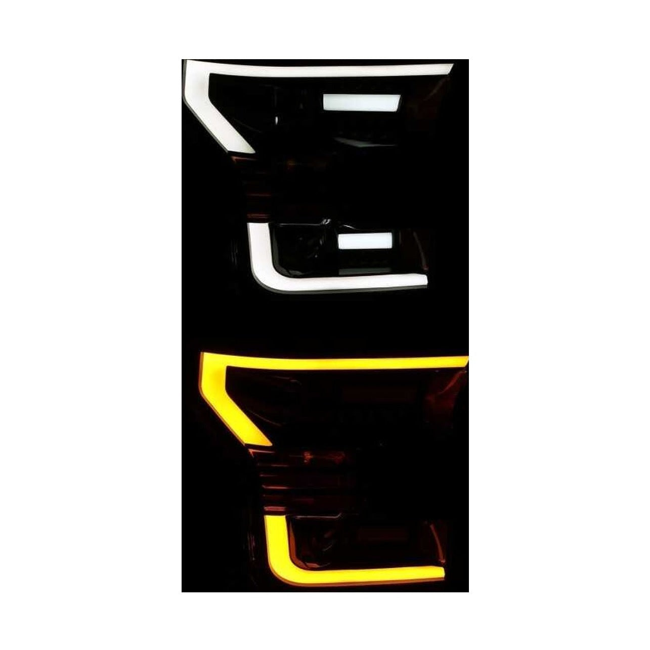 AlphaRex AlphaRex 15-17 Ford F-150 PRO-Series Proj Headlights Plank Style Gloss Blk w/Activ Light/Seq Signal