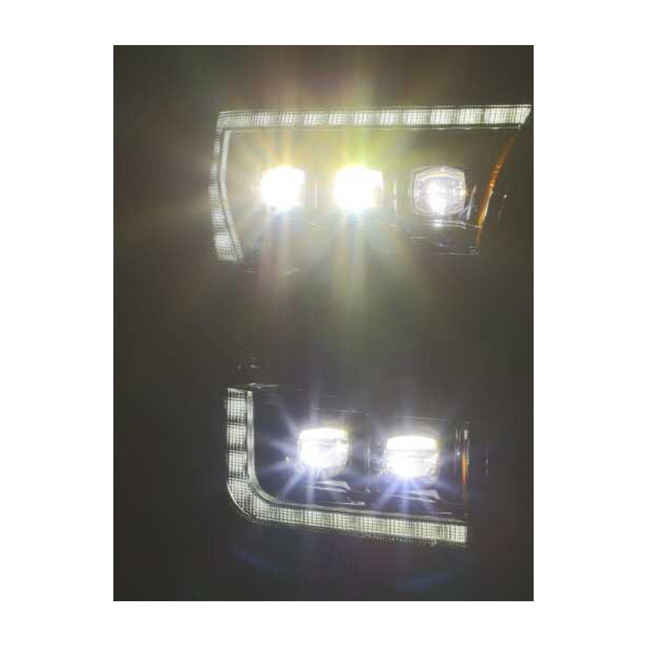 AlphaRex AlphaRex 17-20 Ford Raptor NOVA LED Proj Headlights Plank Style Alpha Black w/Activ Light/Seq Signal