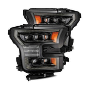 AlphaRex AlphaRex 17-20 Ford Raptor NOVA LED Proj Headlights Plank Style Alpha Black w/Activ Light/Seq Signal
