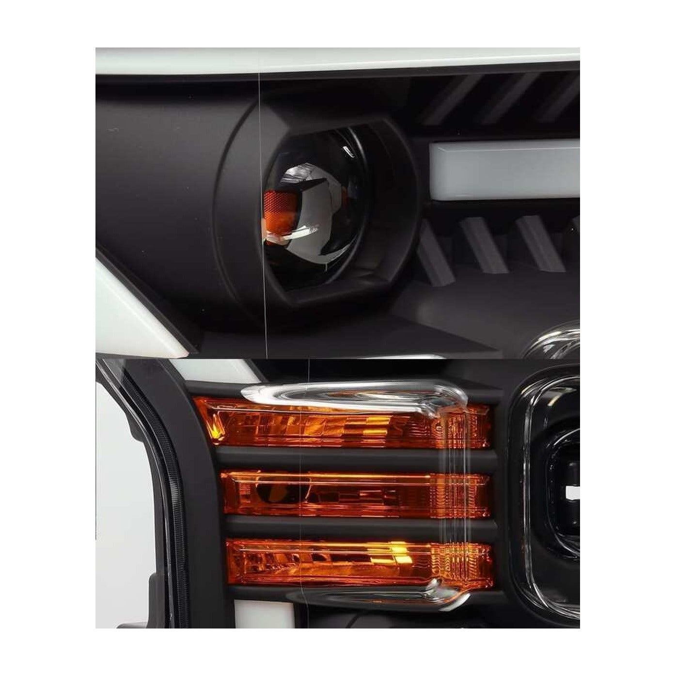 AlphaRex AlphaRex 15-17 Ford F-150 LUXX LED Projector Headlights Plank Style Black w/Activ Light/DRL