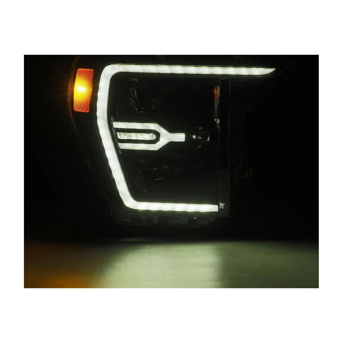 AlphaRex AlphaRex 21-22 Ford F150 Luxx-Series Projector Headlights Alpha-Black w/Activ Light/Seq Signal