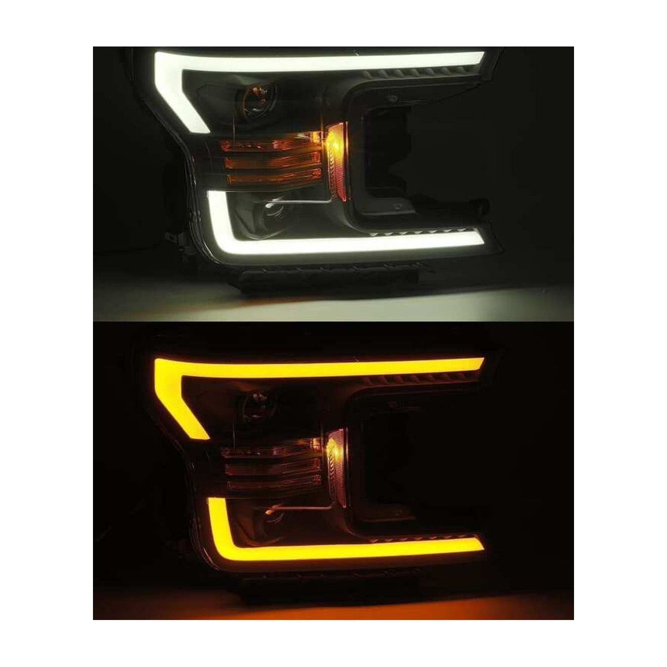AlphaRex AlphaRex 18-20 Ford F-150 LUXX Style Projector Headlights Alpha Black w/Activation Light/DRL