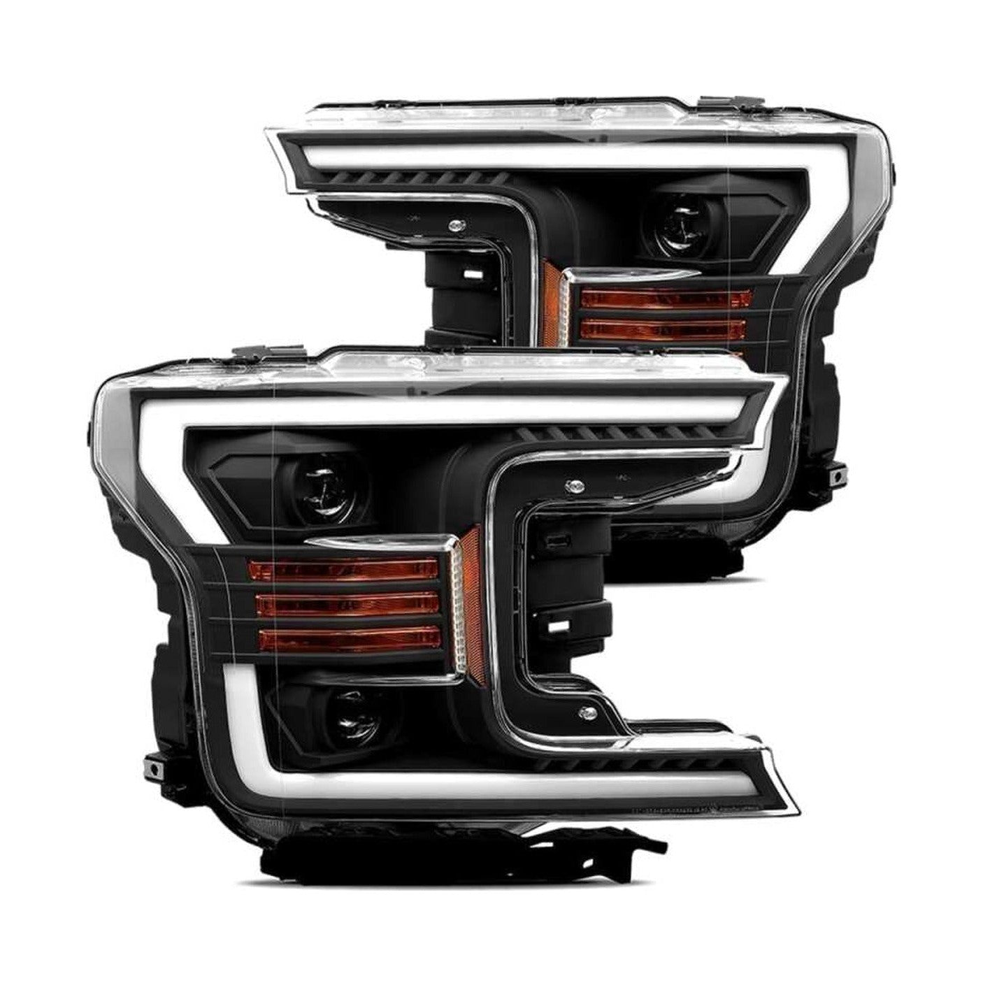 AlphaRex AlphaRex 18-20 Ford F-150 LUXX Style Projector Headlights Alpha Black w/Activation Light/DRL