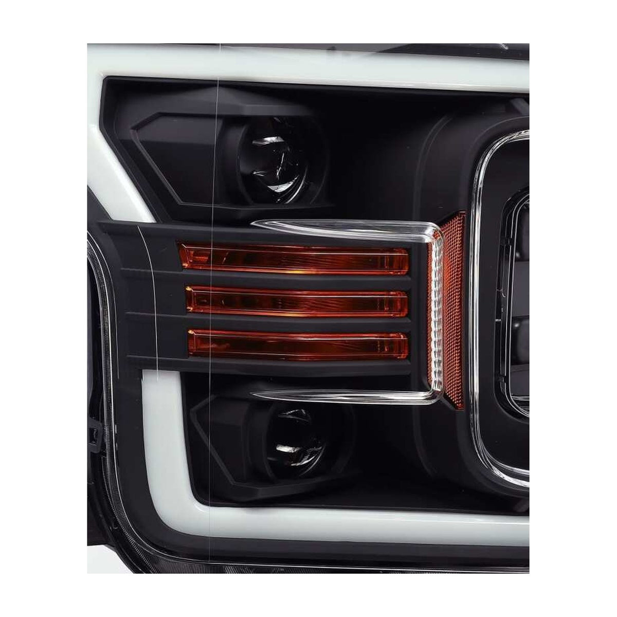 AlphaRex AlphaRex 18-19 Ford F-150 PRO-Series Proj Headlights Plank Style Matte Blk w/Activ Light/Seq Signal