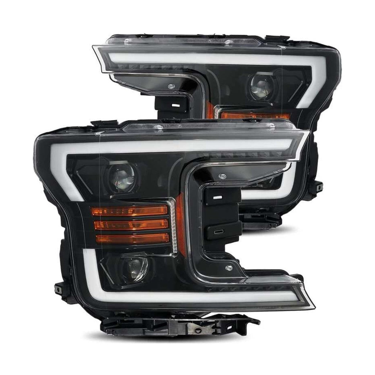 AlphaRex AlphaRex 18-19 Ford F-150 PRO-Series Proj Headlights Plank Style Gloss Blk w/Activ Light/Seq Signal