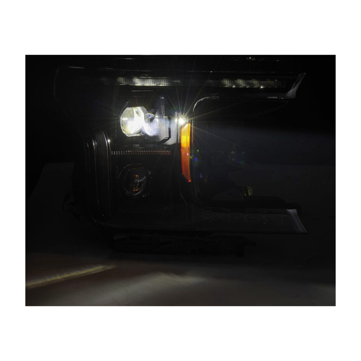 AlphaRex AlphaRex 18-20 Ford F-150 (Req. Conv F150 w/LED) LUXX LED Proj HL Alpha-Blk w/Actv Lt Seq Sig SB DRL