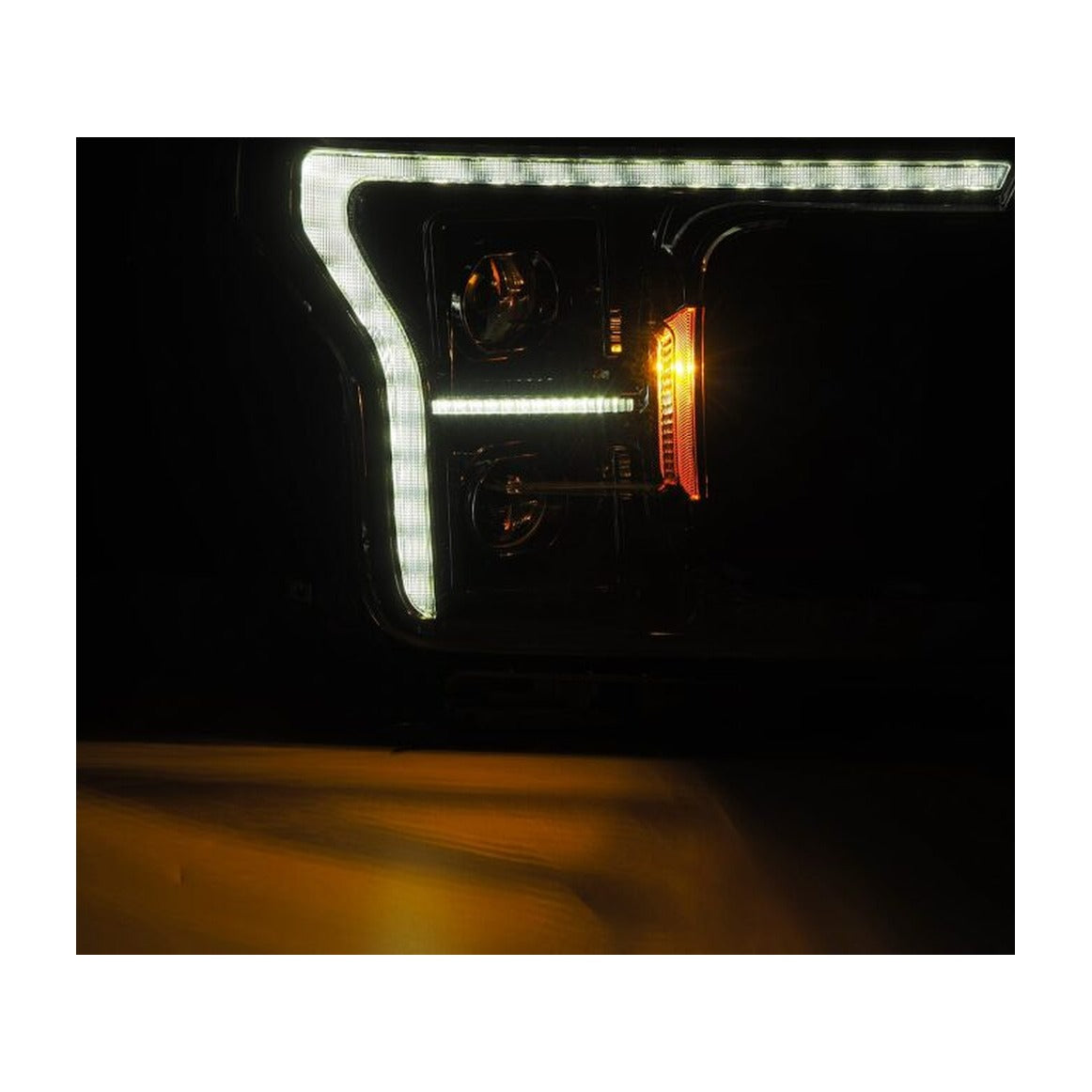 AlphaRex AlphaRex 18-20 Ford F-150 (Req. Conv F150 w/LED) LUXX LED Proj HL Alpha-Blk w/Actv Lt Seq Sig SB DRL