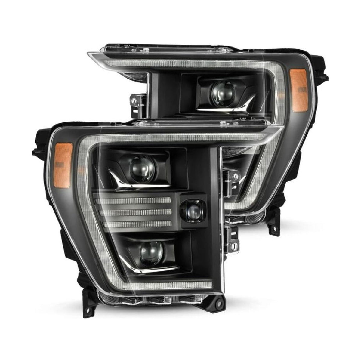 AlphaRex AlphaRex 21-22 Ford F150 PRO-Series Projector headlights Black w/Activ Light/Seq Signal