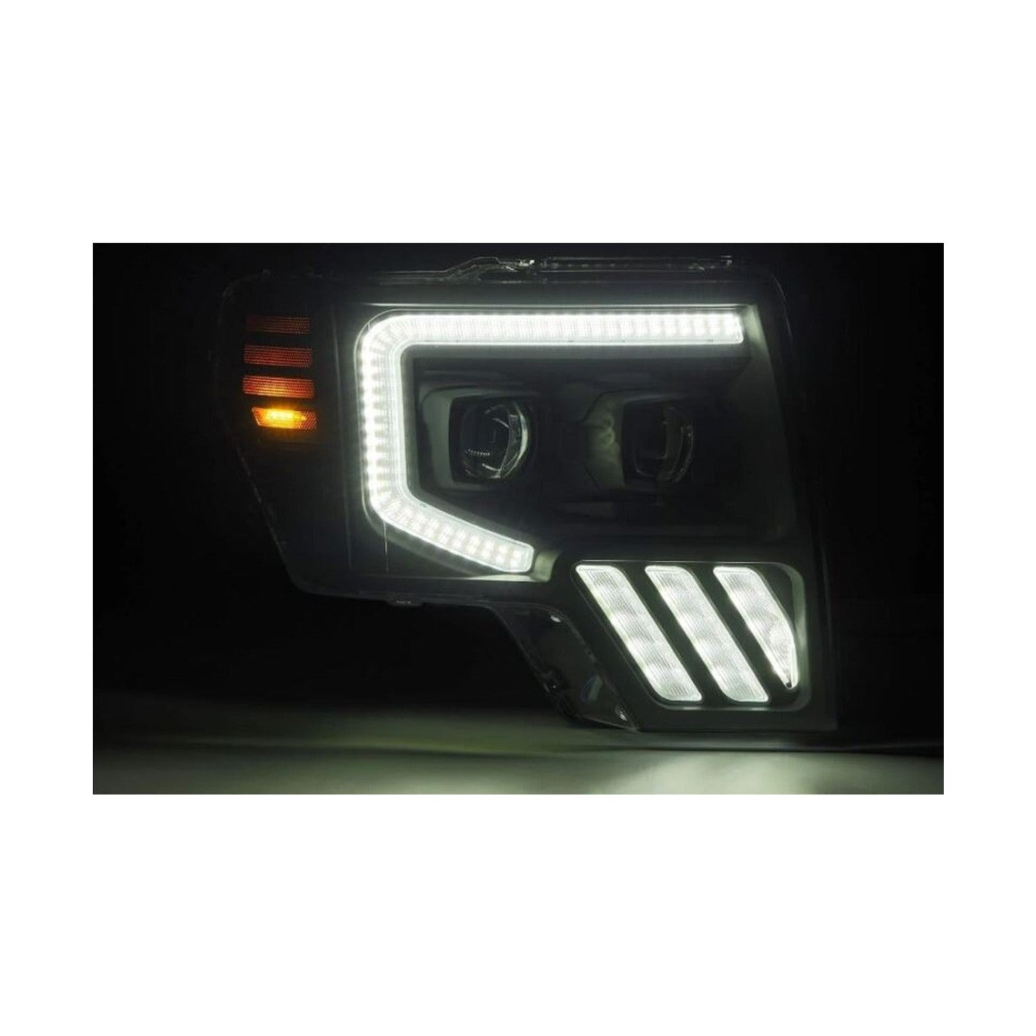 AlphaRex AlphaRex 09-14 Ford F-150 PRO-Series Projector Headlights Plank Style Black w/Activ Light/Seq Signal