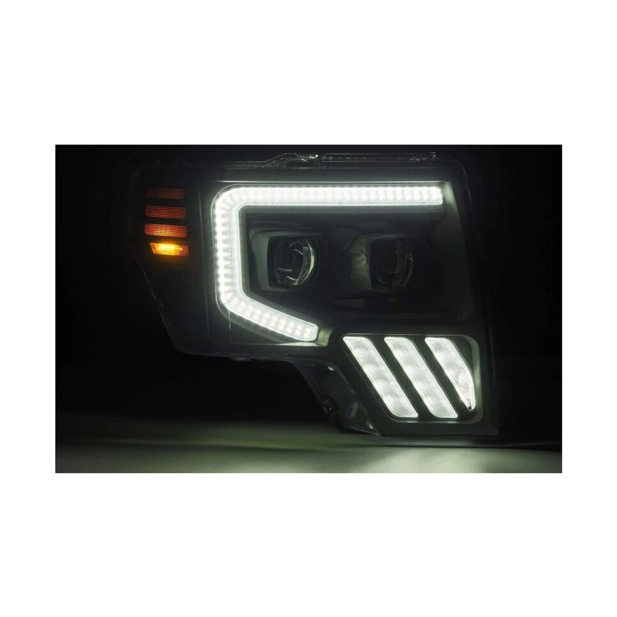 AlphaRex AlphaRex 09-14 Ford F-150 PRO-Series Projector Headlights Plank Style Black w/Activ Light/Seq Signal